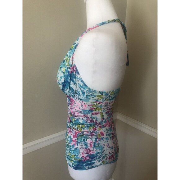 Lilly Pulitzer Size 2 Bliss Halter Tankini Tank Top Postcards From Positano - Picture 3 of 6
